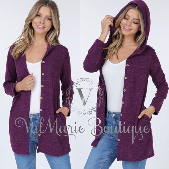 womens hooded cardigan with pockets
